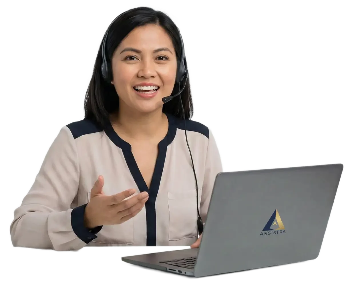 Team of professional virtual assistants working remotely for Assistra.